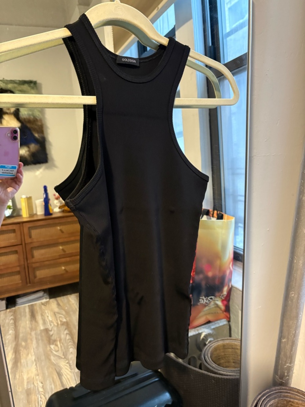 Goldsign Black Ribbed Tank Top